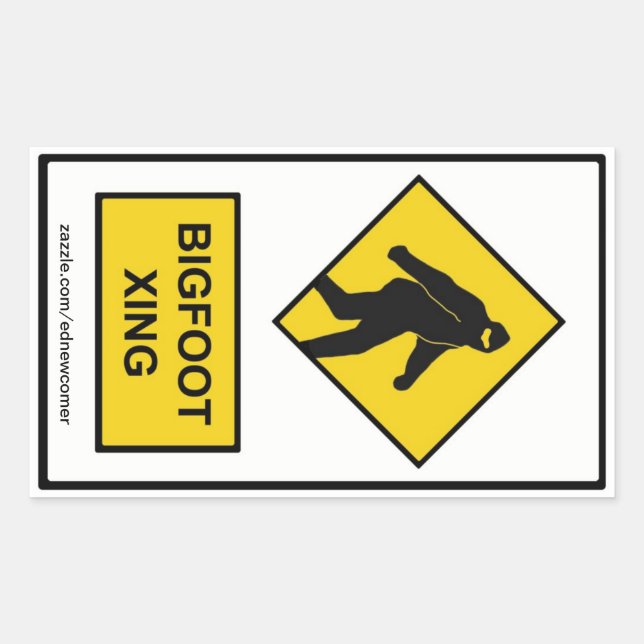 Bigfoot Xing (White) Sticker (Front)