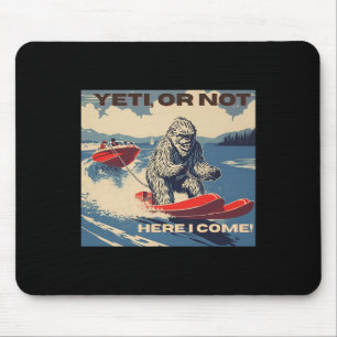 Bigfoot, Yeti On Water Skis, Water Skiing  Mouse Pad