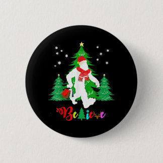 Bigfoot Yeti Sasquatch Christmas Believe Christmas 6 Cm Round Badge