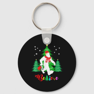 Bigfoot Yeti Sasquatch Christmas Believe Christmas Key Ring