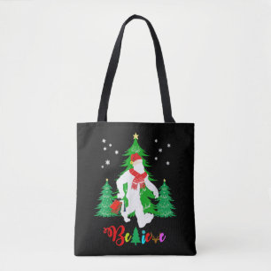 Bigfoot Yeti Sasquatch Christmas Believe Christmas Tote Bag