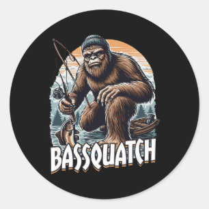 Bigfoots Funny Fishing Gifts For Men Bquatch B Boy Classic Round Sticker