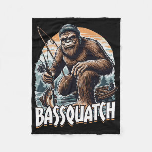 Bigfoots Funny Fishing Gifts For Men Byssquatch By Fleece Blanket