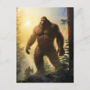 Bigfoots in the Forrest Postcard