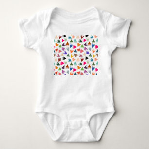Bigger Boho Triangles  Baby Bodysuit