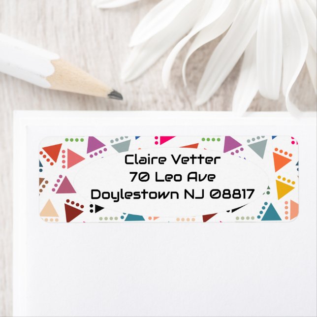 Bigger Boho Triangles  Return Address Label (Insitu)