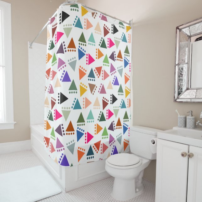 Bigger Boho Triangles  Shower Curtain (In Situ)