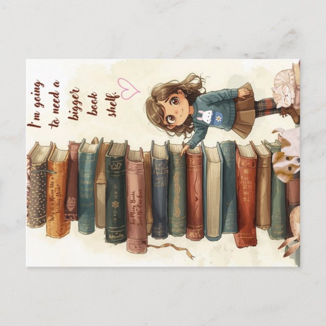 Bigger Bookshelf Postcard (Front)