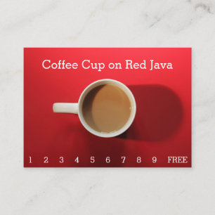 Bigger Coffee Cup on Red Background Loyalty Card