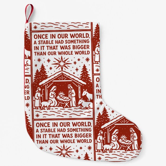 Bigger than our whole world 1 small christmas stocking (Front)