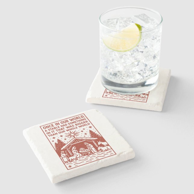 Bigger than our whole world 1 stone coaster (Side)