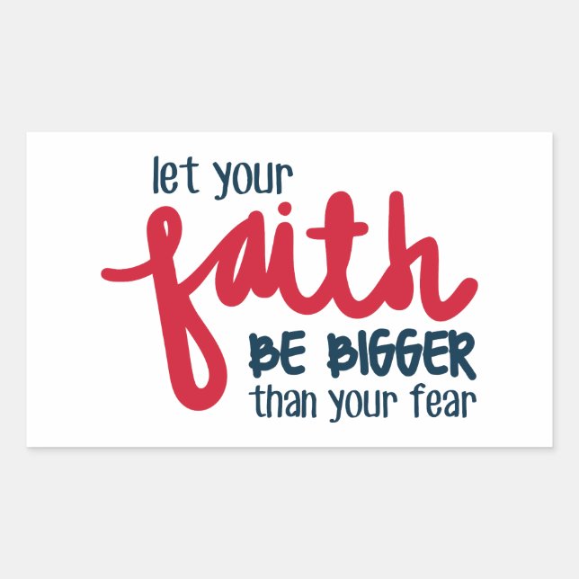 Bigger than your fear rectangular sticker (Front)
