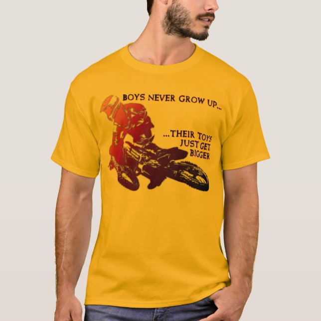 Bigger Toys Dirt Bike Motocross Funny Shirt (Front)