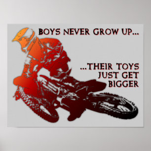 Bigger Toys Dirt Bike Motocross Poster Sign