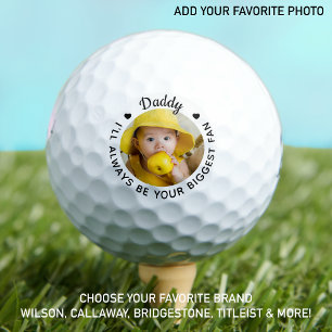 Biggest Fan - DADDY - Golfer Personalised Photo Golf Balls