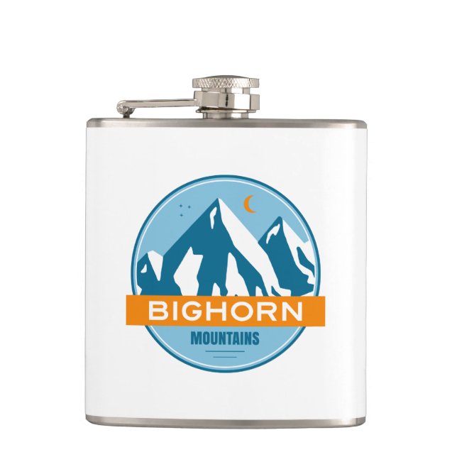 Bighorn Mountains Wyoming Montana Hip Flask (Front)