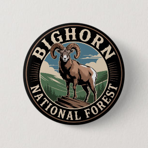 Bighorn National Forest Bighorn Sheep 6 Cm Round Badge