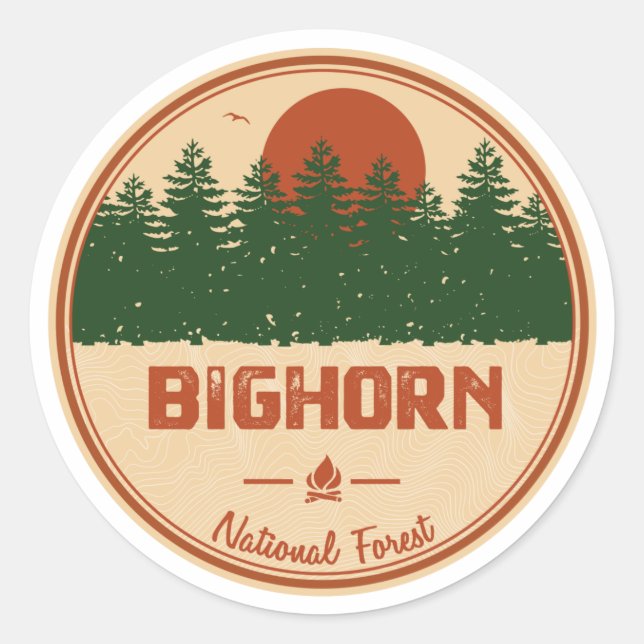 Bighorn National Forest Classic Round Sticker (Front)