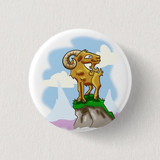 Bighorn Ram 3 Cm Round Badge (Front)