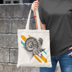 Bighorn Ram Sheep Animal Art Aries Zodiac Sign Tote Bag