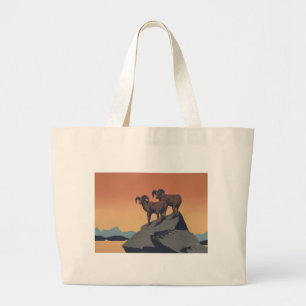 Bighorn Sheep American West Wildlife Large Tote Bag