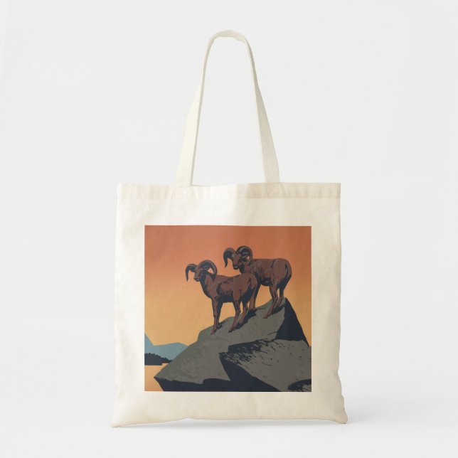 Bighorn Sheep American West Wildlife Tote Bag (Front)