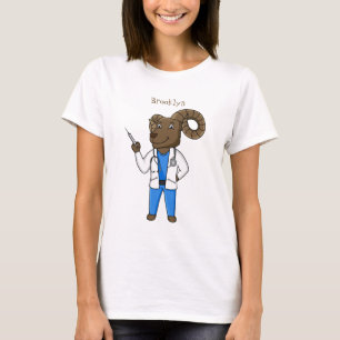 Bighorn sheep doctor cartoon illustration T-Shirt