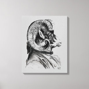 Bighorn Sheep In Suit Canvas Print