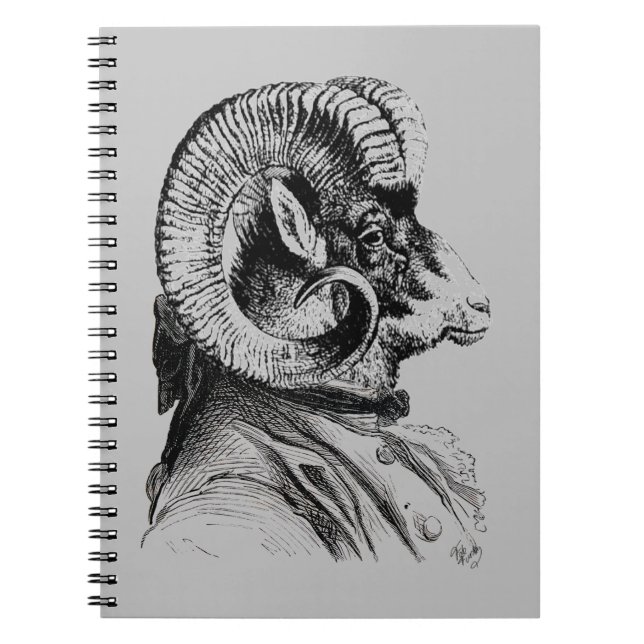 Bighorn Sheep In Suit Notebook (Front)