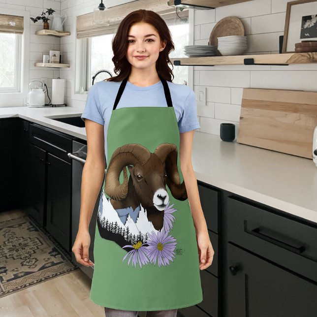 Bighorn Sheep Ram Green Mountains  Apron (Creator Uploaded)