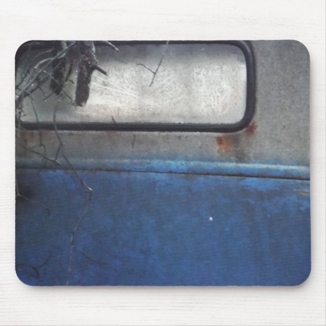 Bight Blue and white vintage truck Mouse Pad (Front)