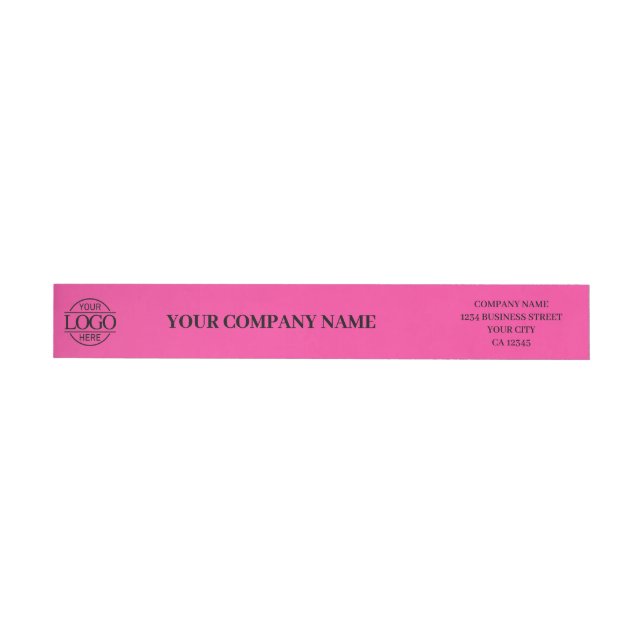 Bight Pink Simple Elegant Branded Business Logo Wrap Around Label (Individual)
