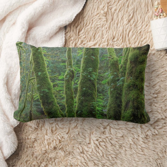 Bigleaf Maple Trees & Ferns | Washington State Lumbar Cushion (Blanket)