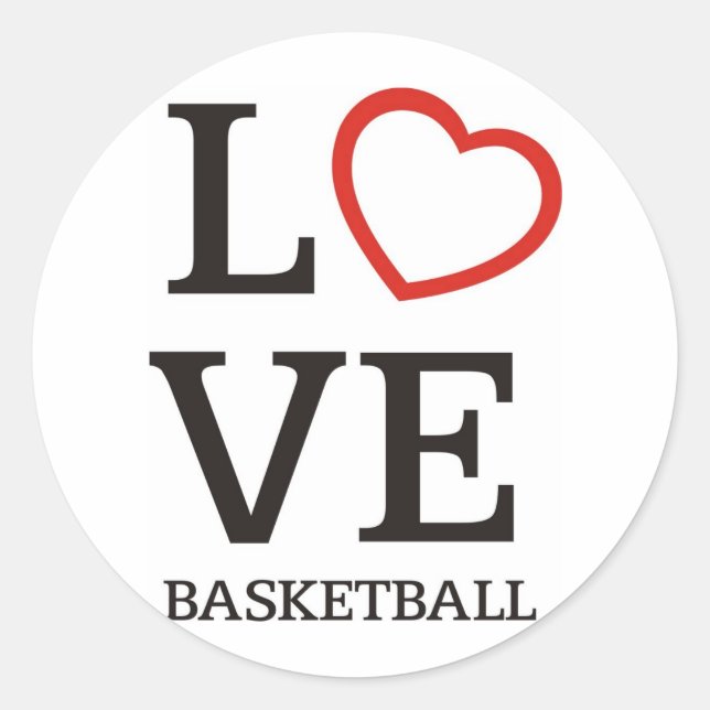 bigLOVE-basketball. Classic Round Sticker (Front)