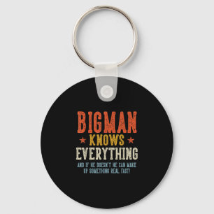 Bigman knows everything father's day retro vintage key ring