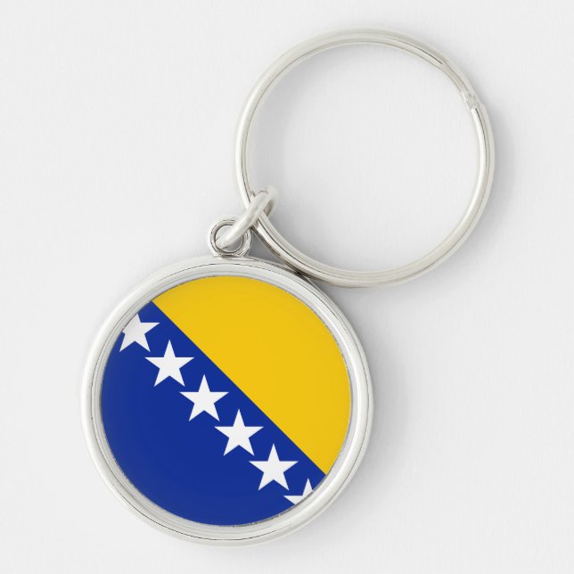 BiH Flag Coaster Key Ring (Front)