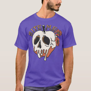 Biite Me Cute and Funny Skeleton Head Spooky Hallo T-Shirt