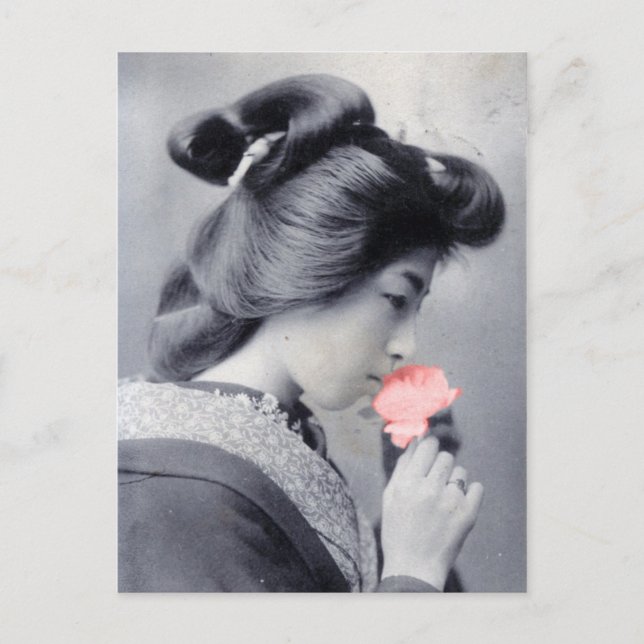 Bijin with Flower postcard reproduction (Front)