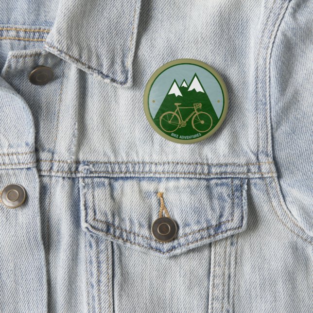 Bike Adventure at Mountains 6 Cm Round Badge (In Situ)