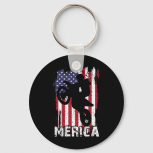 Bike American Flag Merica Motocross 4th Of July Bo Key Ring