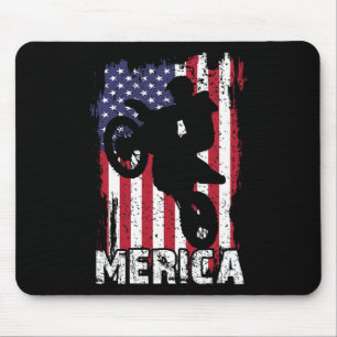 Bike American Flag Merica Motocross 4th Of July Bo Mouse Pad