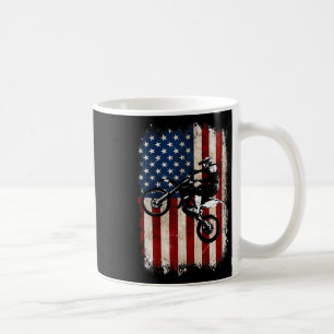 Bike American Flag Motocross Biker 4th Of July Men Coffee Mug