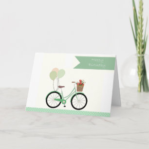 Bike and Roses Birthday Card