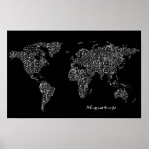 bike around the world, biking poster