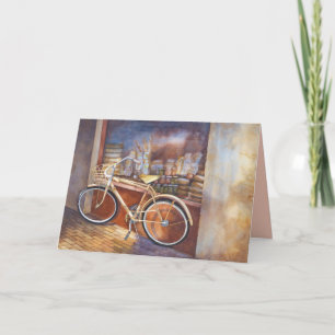 Bike at Deli Shop Birthday Card