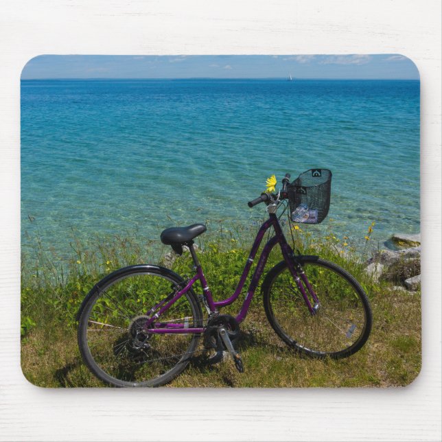 Bike At Mackinac Mouse Pad (Front)