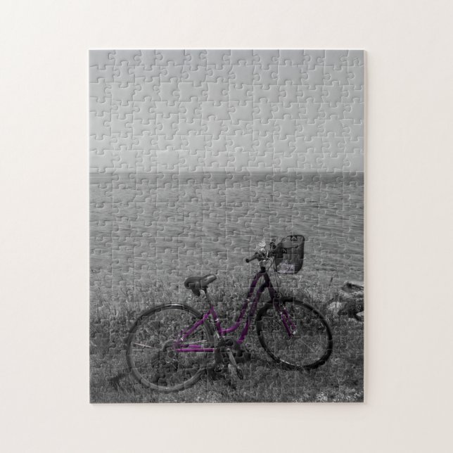 Bike At Mackinac Select Colour Jigsaw Puzzle (Vertical)
