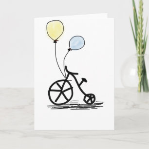 bike balloon party custom personalise Anniversary Card