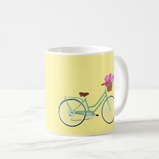 Bike, basket and flowers coffee mug (Front Right)