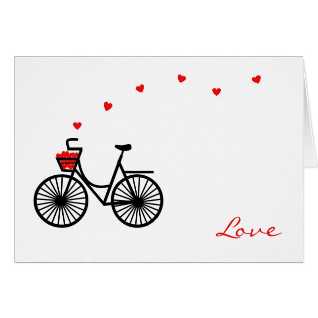 Bike Basket  Full of Hearts Card (Front Horizontal)